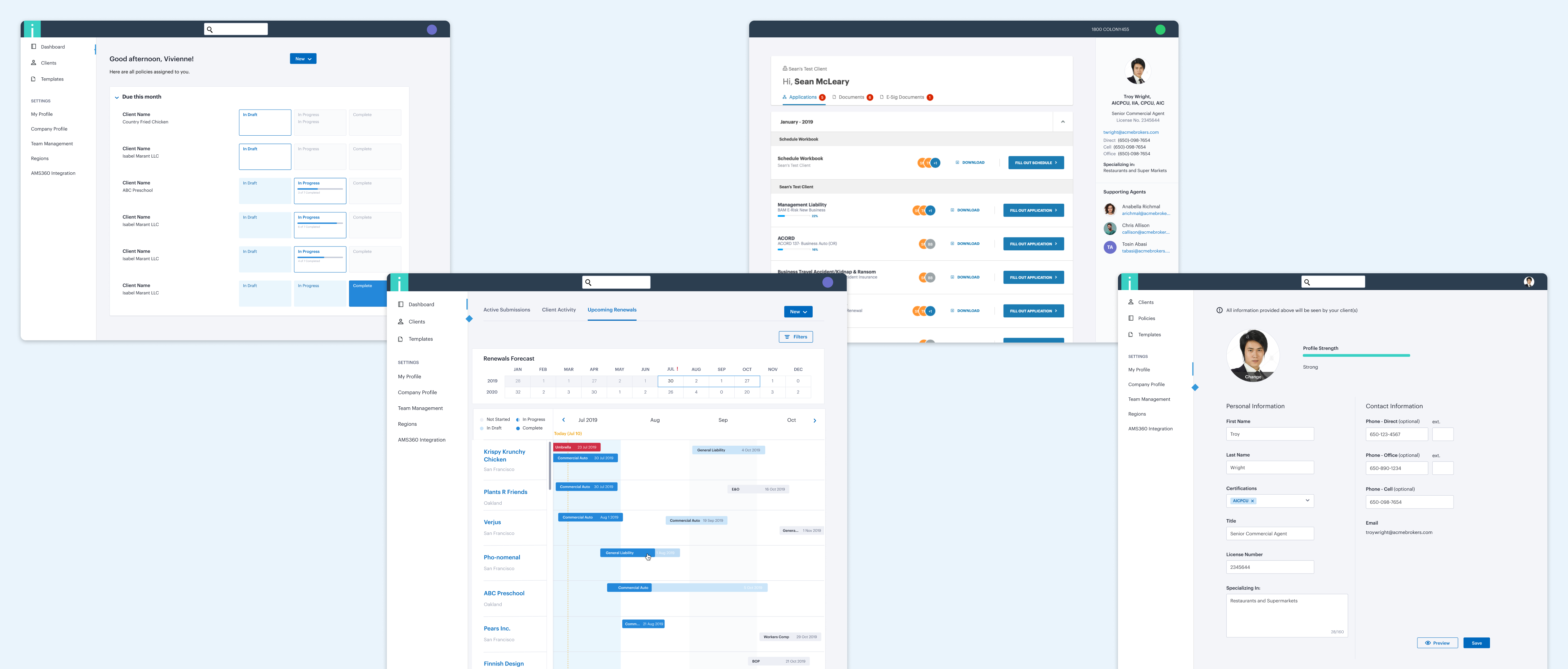 Agent Dashboard & Broker Profile screenshot